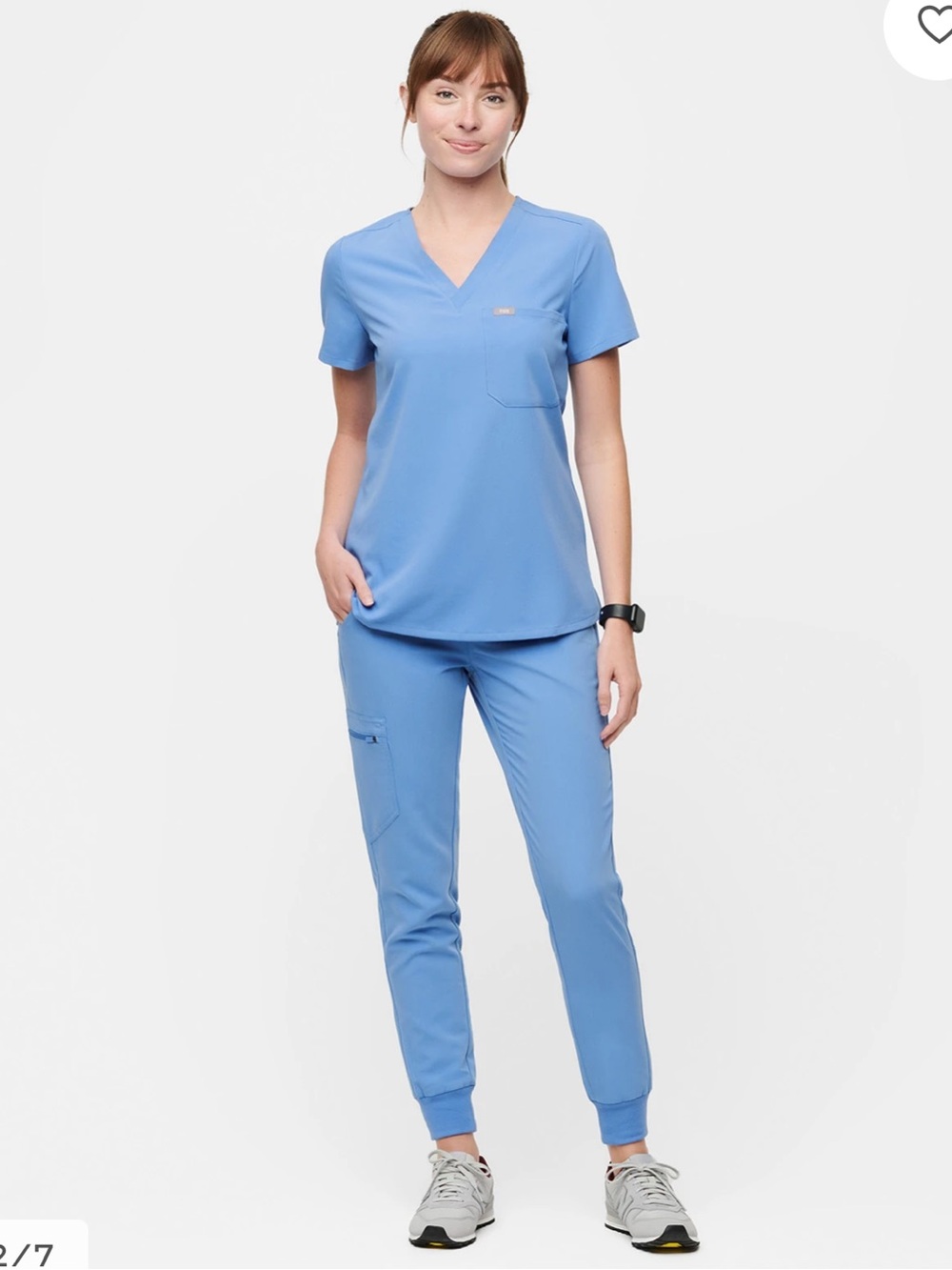 Light Blue Zamora V-Neck Scrub top